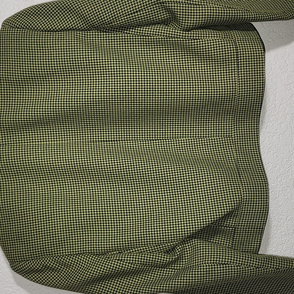Renlyn New York Green&Black Checkered Short Long Sleeve Jacket Sz. 8 Petite - Picture 10 of 12